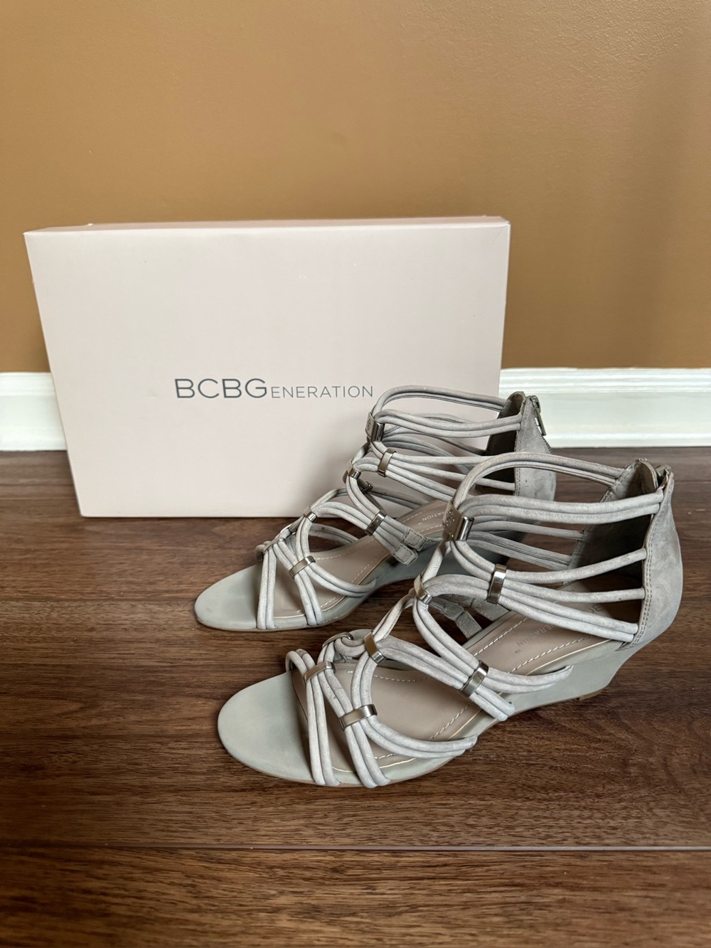 BCBGeneration Viera Strappy Gladiator Wedge Sandals